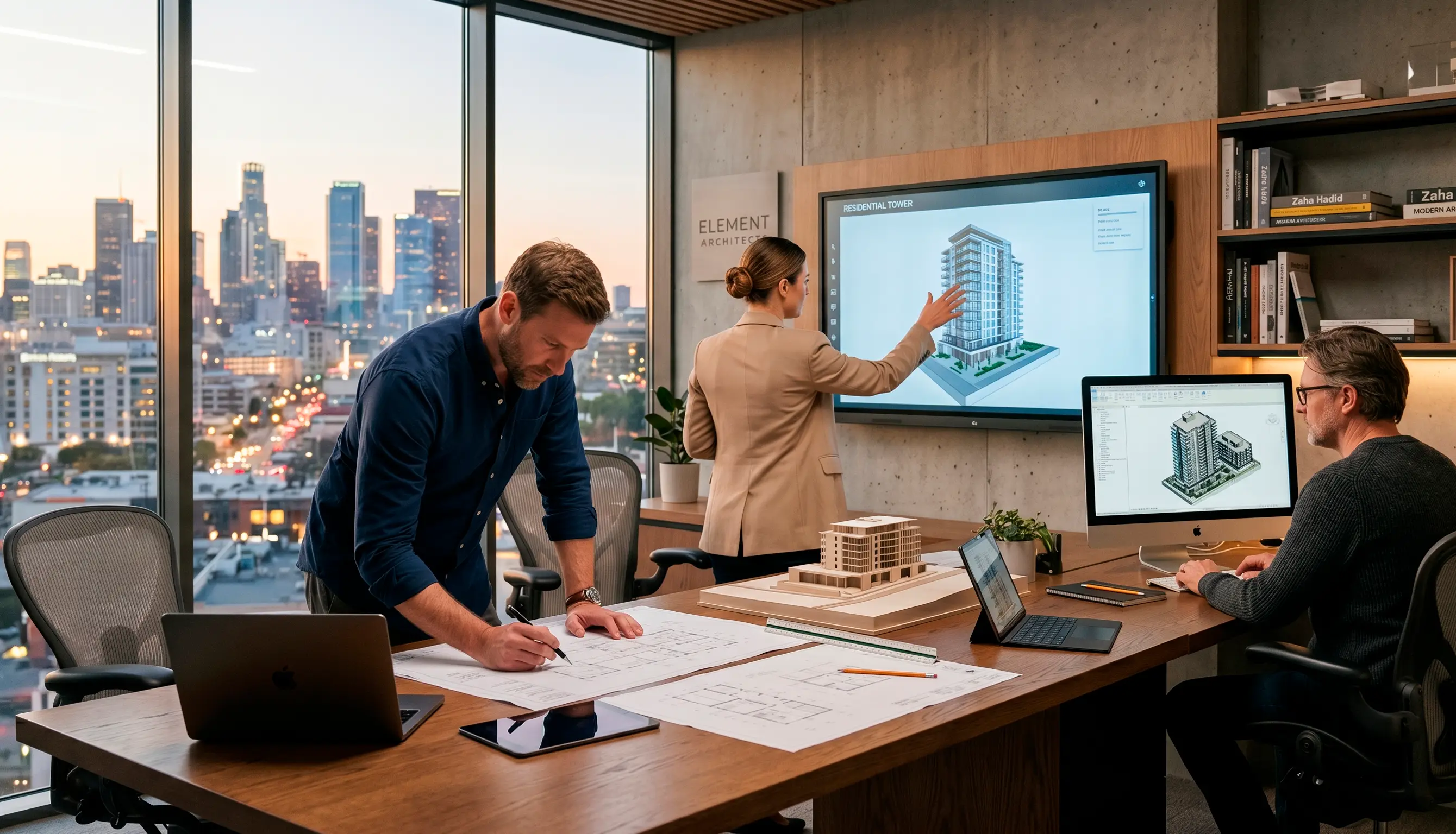 Antonio Rivera or ARL Construcciones team working on an active construction site